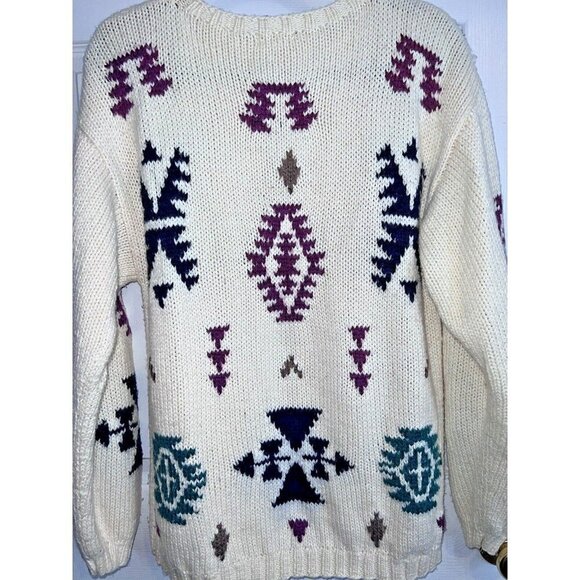 Vintage 80s TAMARON Womens Wool Blend Knit Crew Neck Pullover Sweater Sz L - Picture 10 of 13